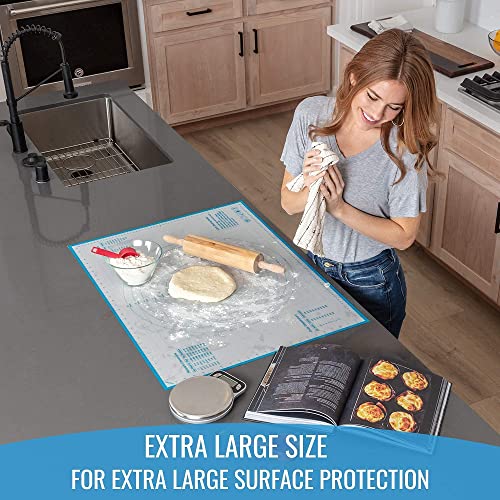 Pancake Batter Dispenser and Silicone Pastry Mat - Perfect Baking Tool for Cupcakes, Waffles, Crepes, Cake or Any Baked Goods - Extra Large Baking Mat For Rolling Out Dough - 100% Silicone - view 7