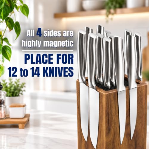 Magnetic knife block without knives 360° rotatable knife holder stand - view 2