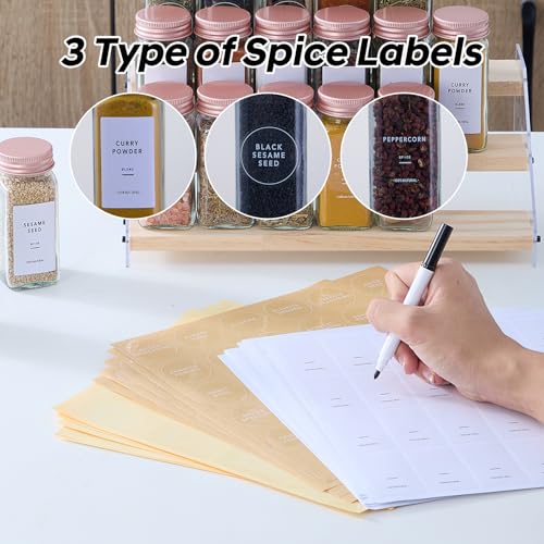 24 Pcs Glass Spice Jars with Labels, Seasoning Containers with Metal Lids - view 3