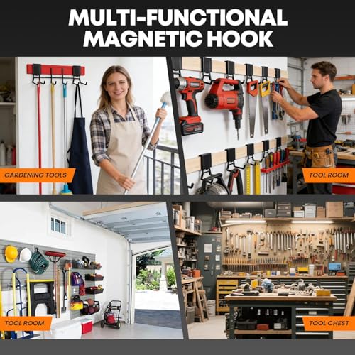 Heavy Duty Magnet Hanger – Steel Hook, Magnetic Mount, Storage Solution | Tool Free Setup, High Load Support, Versatile Hanging System for Garage Workshop Shed Use - view 4