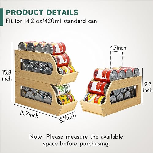 Bamboo Can Organizers and Storage for Pantry(2 Pack), Stackable - view 5
