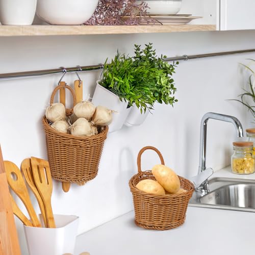 2pcs Hanging Storage Basket Wall Organizer Garlic Fruits and Vegetables - view 7