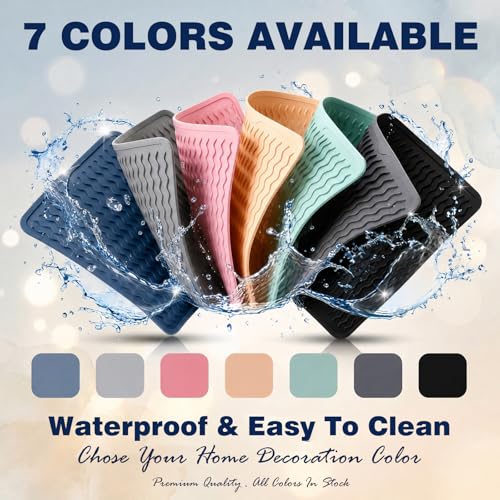 2 Pack Silicone Dish Drying Mat for Kitchen Counter Heat Resistant Under Sink Waterproof Coffee Bar Accessories Dining Rack Stone Utensil Holder Countertop Decor Must Haves 2026 - view 3