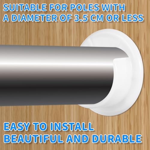 4pcs Closet Rod Holders, Plastic Tension Pole Bar Sockets for Rail - view 3