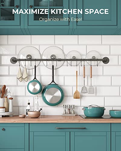 38'' Pot Rack Wall Mounted, Iron Pipe Hanging Pot Rack, 14 S Hooks - view 2
