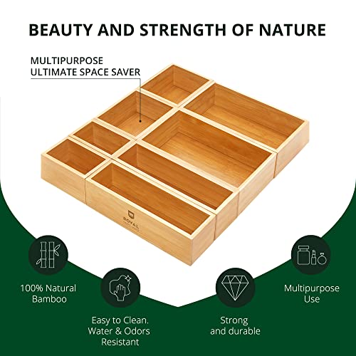 Bamboo Jewelry Organizer Box & Chests Set - Versatile Storage Solution for Makeup, Jewelry, and Bathroom Essentials (8 Boxes) - view 3