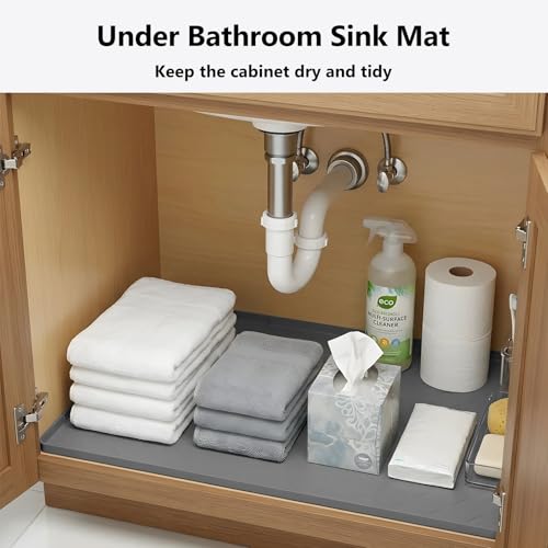 Under Sink Mat Kitchen Waterproof, Silicone Sink Tray 22"X34" - view 5