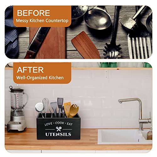 Wooden Kitchen Utensil Holder for Countertop - view 6