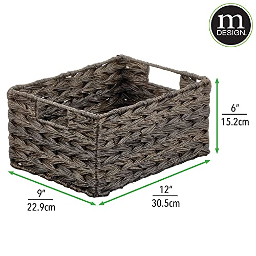Woven Farmhouse Kitchen Pantry Food Storage Organizer Basket Box - Container Organization for Cabinets, Cupboards, Shelves, Countertops, Store Potatoes, Onions, Fruit, 6 Pack, Espresso Brown - view 4