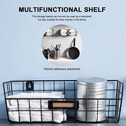 Wall Mounted Wire Basket Kitchen Storage Pantry Organizer Fruit Basket Varying Sizes Set of 3 Black - view 3