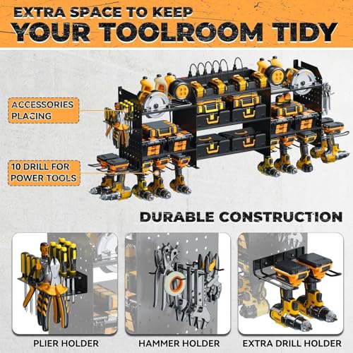 Upgraded Large Power Tool Organizer Wall Mount with Charging Station - view 3