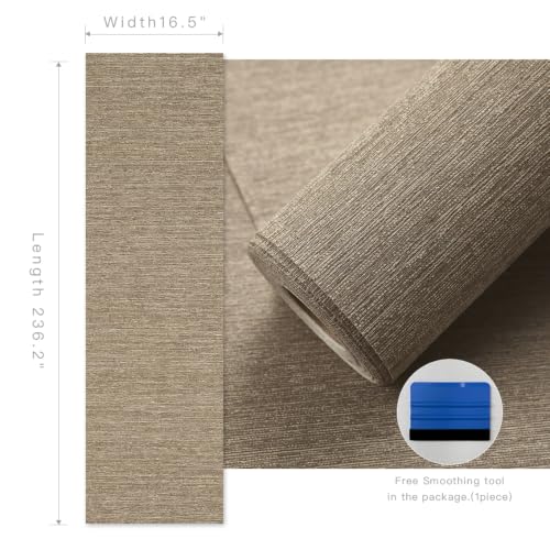 Grasscloth Peel & Stick Real Woven Striped Textured Wallpaper - view 2