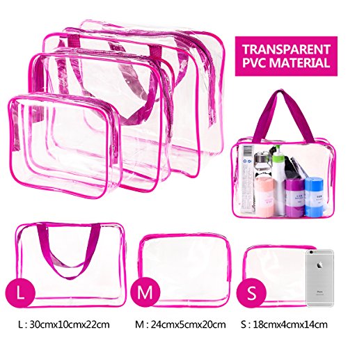 3Pcs Crystal Clear PVC Travel Toiletry Bag Kit for Women Men, Cosmetic Bags - view 5