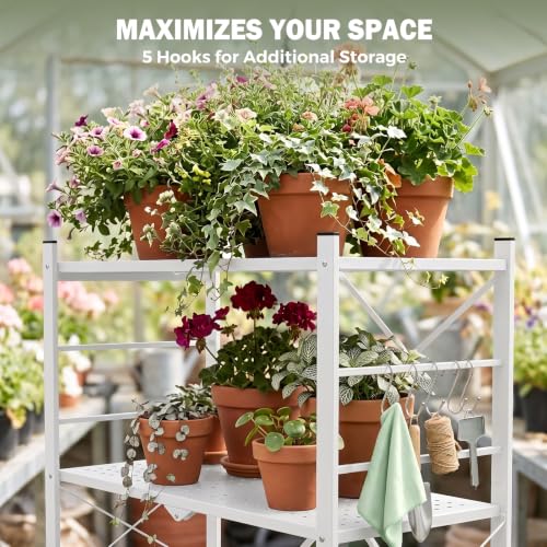 Foldable Greenhouse Shelving, 4-Tier Plant Stand, 1 Pack, White - view 6