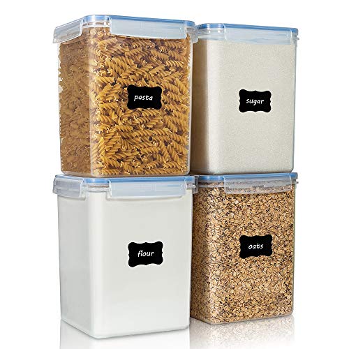 5.2L Flour Sugar Storage Containers, 4 PCS, Blue