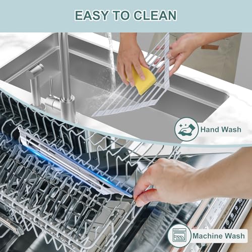 Triangle Roll Up Dish Drying Rack Over The Sink, 2025 Anti-Rust Sink Drying Rack with Full Silicone Wrapped for Top of Corner, Anti-Slip Organizer for Kitchen - view 6