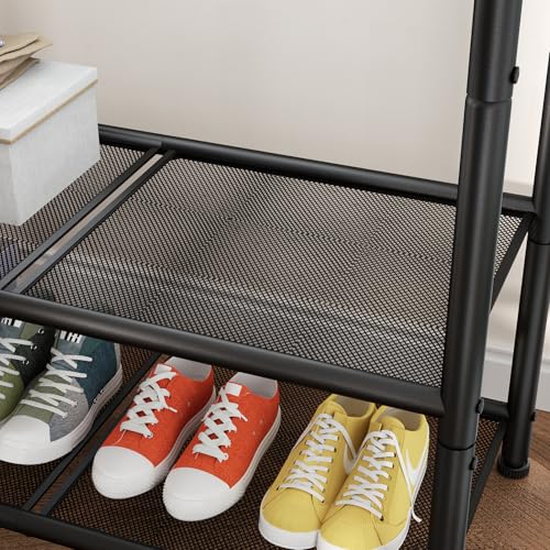 Wardrobe Standing Closet Clothing Rack With Shelf Hanging Clothes - view 3