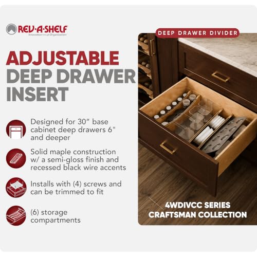 Deep Drawer Divider Insert for 27”-30” Base Cabinet Drawers - view 2