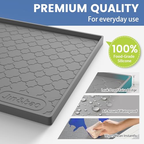 Waterproof Under Sink Mat 46" x 22", Thick Silicone Mat Cabinet Protector for Kitchen and Bathroom, Shelf Liner, Home Organizer and Storage, Multipurpose Tray for Gadgets and Essentials - view 2