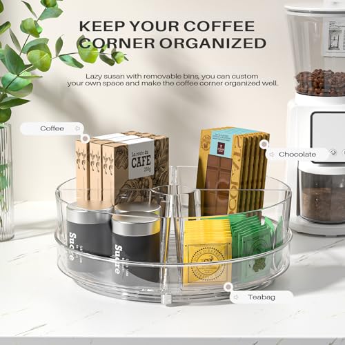 2 Pack Lazy Susan Organizer, 9 inch Rotating Storage Organizer with Bins - view 2