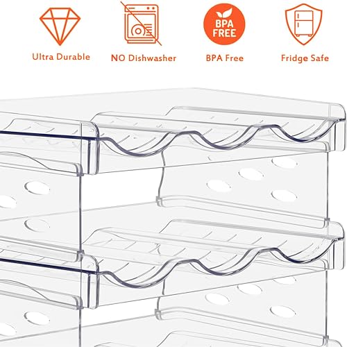 Stackable Wine Rack,Wine Bottle Holder for Inside Cabinet,for Pantry,Refrigerator,Countertop Organization-2 Tiers for 6 Bottles - view 3