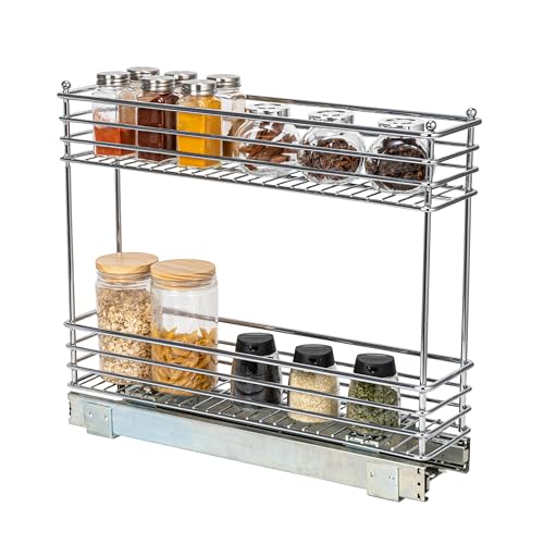Chrome 2-Tier Sliding Cabinet Organizer, 5"
