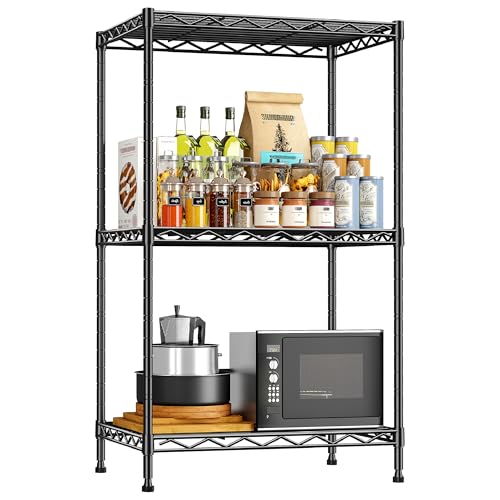 3-Tier Narrow Shelf Adjustable Storage Rack for Closet Bedroom