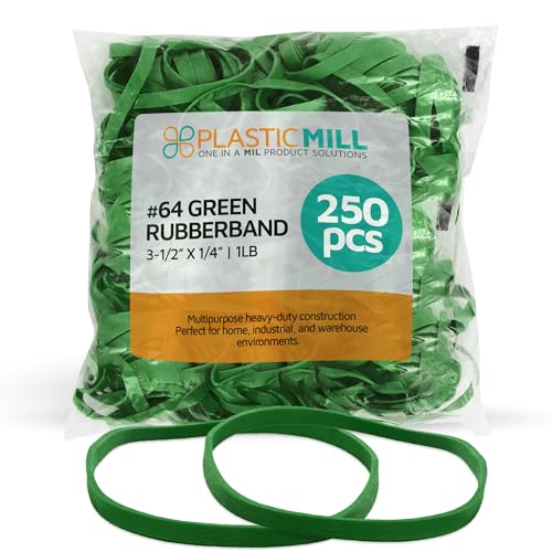 Rubber Bands Size 64, 3 1/2 in x 1/4 in, Green, 250-Count