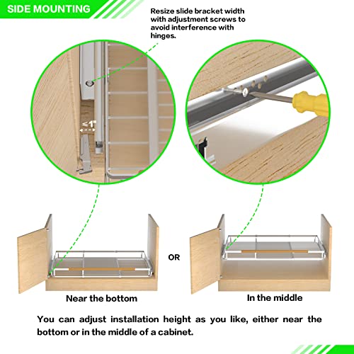Pull-Out Cabinet Organizer, Stainless, 12.1-18.4 In, 1 Pack - view 6