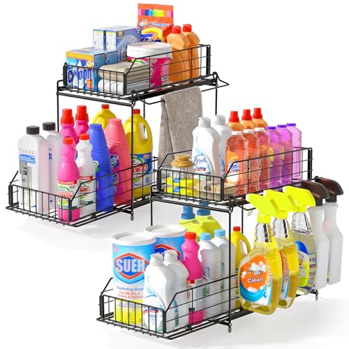 Under Sink Organizers and Storage 2 Pack, 2-Tier Pull Out