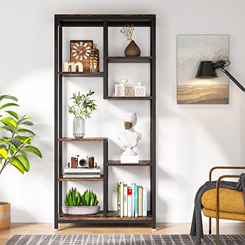 6-Tier Tall Bookshelf Bookcase, Industrial 8-Shelf Open Bookcase Storage Display Book Shelves for Living Room, Home Office - view 4