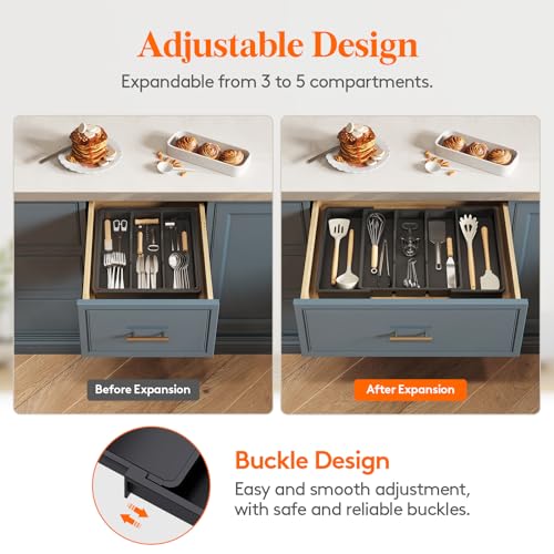 Utensil Organizer for Kitchen Drawers, Expandable Utensil Tray - view 4