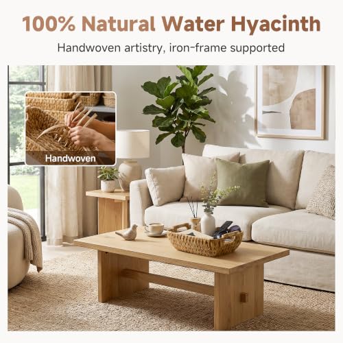 Wicker Baskets for Shelves, Hyacinth Storage Baskets, 2 Pack - view 4