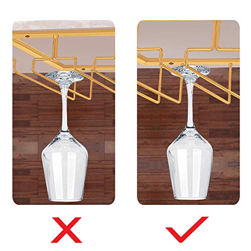 Under Cabinet Stemware Rack, Glass Hanger Rack - Wire Wine Glass Holder Storage Hanger for Cabinet, Kitchen, Bar - view 5