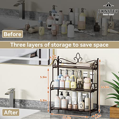 Bathroom Organizer Shelf Countertop - 3 Tier Spice Rack No Assembly - view 6