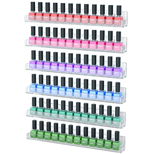 Nail Polish Organizer Wall Mounted, Nail Polish Shelves, 15" 6 Pack