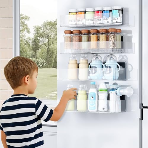Magnetic Spice Rack for Refrigerator Clear, 4 Pack - view 6