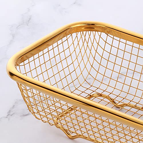 Kitchen Drawer Organizer, Stainless Steel Storage Container Metal Cabinet Storage Basket for Holding Silverware Kitchen Utensil, Pack of 2 - view 6
