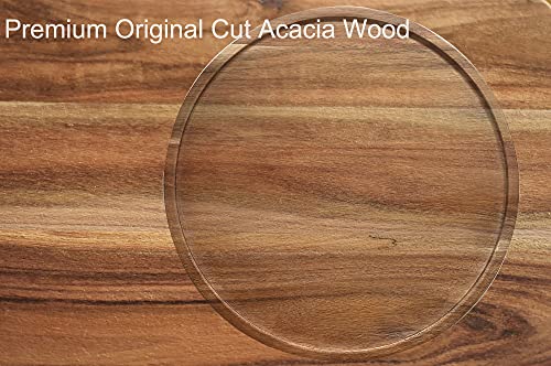 9" Acacia Wood Lazy Susan Organizer Kitchen Turntable for Cabinet Pantry Table Organization,2 Pack - view 4