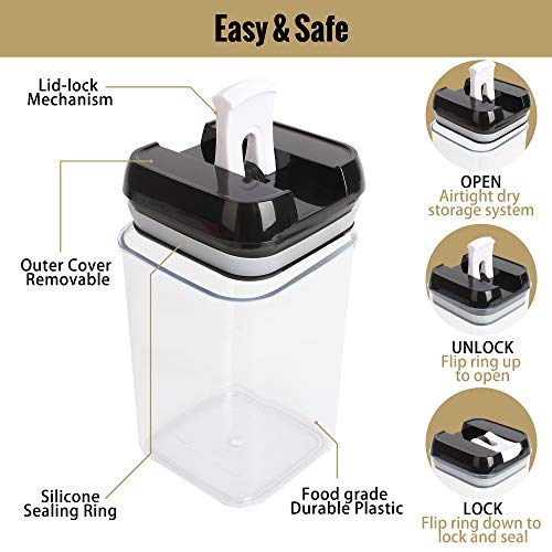 ZiGoRo Airtight Kitchen Food Storage Container Set with Lids - Pantry Kitchen Organizer Containers- Perfect as Cereal, Flour or Sugar Containers with Labels, Marker, Measuring Spoons & Spaghetti Gauge - view 4