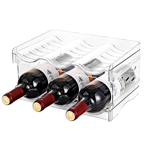 Stackable Wine Rack,Wine Bottle Holder for Inside Cabinet,for Pantry,Refrigerator,Countertop Organization-2 Tiers for 6 Bottles