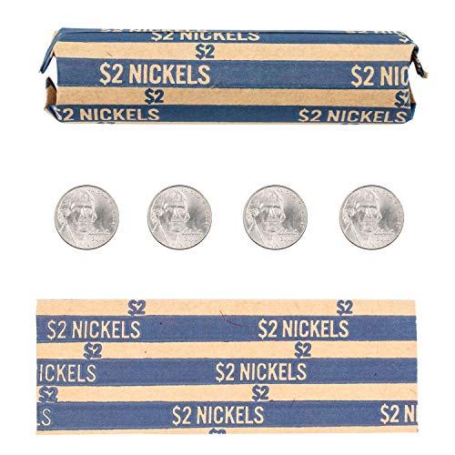 Nickel Coin Wrappers, 100 Flat Striped Coin Wrappers - view 6