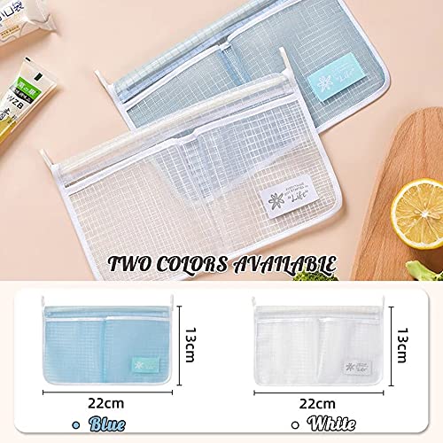 2 Pack Minimalist Refrigerator Organizer, White, Blue, Kitchen Storage & Organization Product Accessories, Caddy, Door Mount, Polypropylene, 22x22cm, 15g, 2 Compartments - view 7