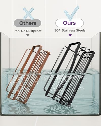 3 Pack Adhesive Shower Caddy,Stainless Steel Shower Shelves,Black - view 3