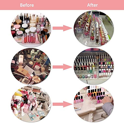 3 Tiers Acrylic Display Stands for Essential Oils Organizer Lipstick Nail Polishes Rack Dresser Makeup Storage Retail Store Case Brochure Holder Desktop Space Saver Eye Spray Dropper Bottle Container - view 4