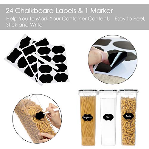 Airtight Food Storage Containers, 4 Pack, 2.8L, Black - view 5