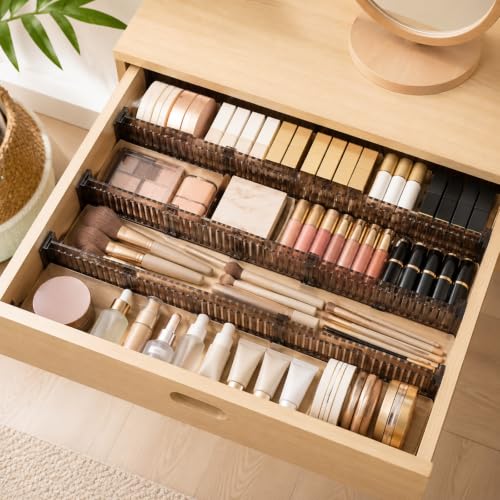 2 Pcs Drawer Organizer, Plastic Drawer Organizer Separators, Expandable Drawer Dividers, Telescopic Closet Dresser Partition Grid System for Sock, Underwear, Kitchen and Office - view 4