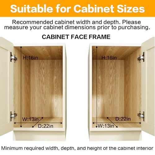 2-Tier Kitchen Cabinet,Pull Out Cabinet Organizer,Shelf and Drawer Organizer Slide Out Pantry Storaqe Basket in Multiple Sizes (12" W x21 D) - view 3