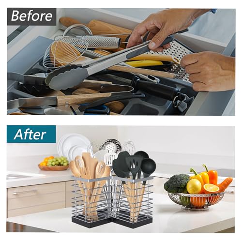 Extra Large Countertop Utensil Holder for Kitchen Counter,Fit Corner - view 3