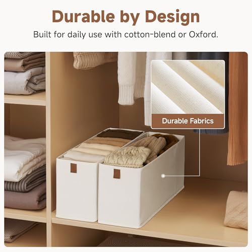 Narrow Closet Baskets, 14¾"L x 6¼"W x 8¼"H, 2-Pack, Beige - view 5